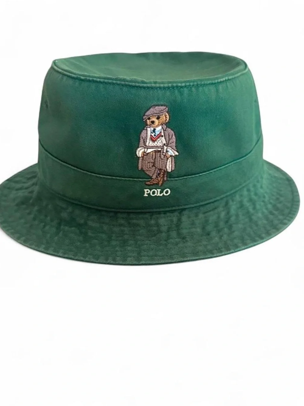 🐻 Polo Ralph Lauren Polo “Preppy Bear” Twill Bucket Hat Green Size: L